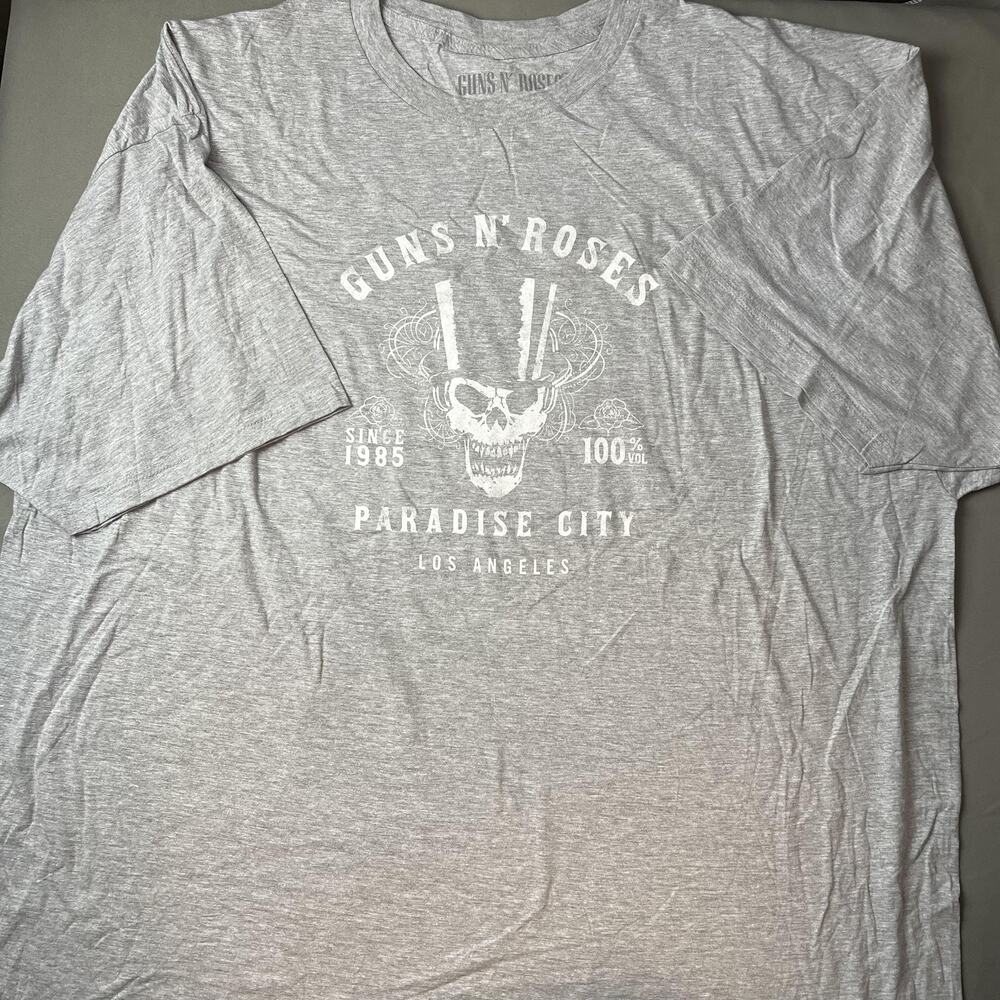 Guns N' Roses Shirt Mens 5XL Gray Paradise City Skull Band Rock Tee T-Shirt